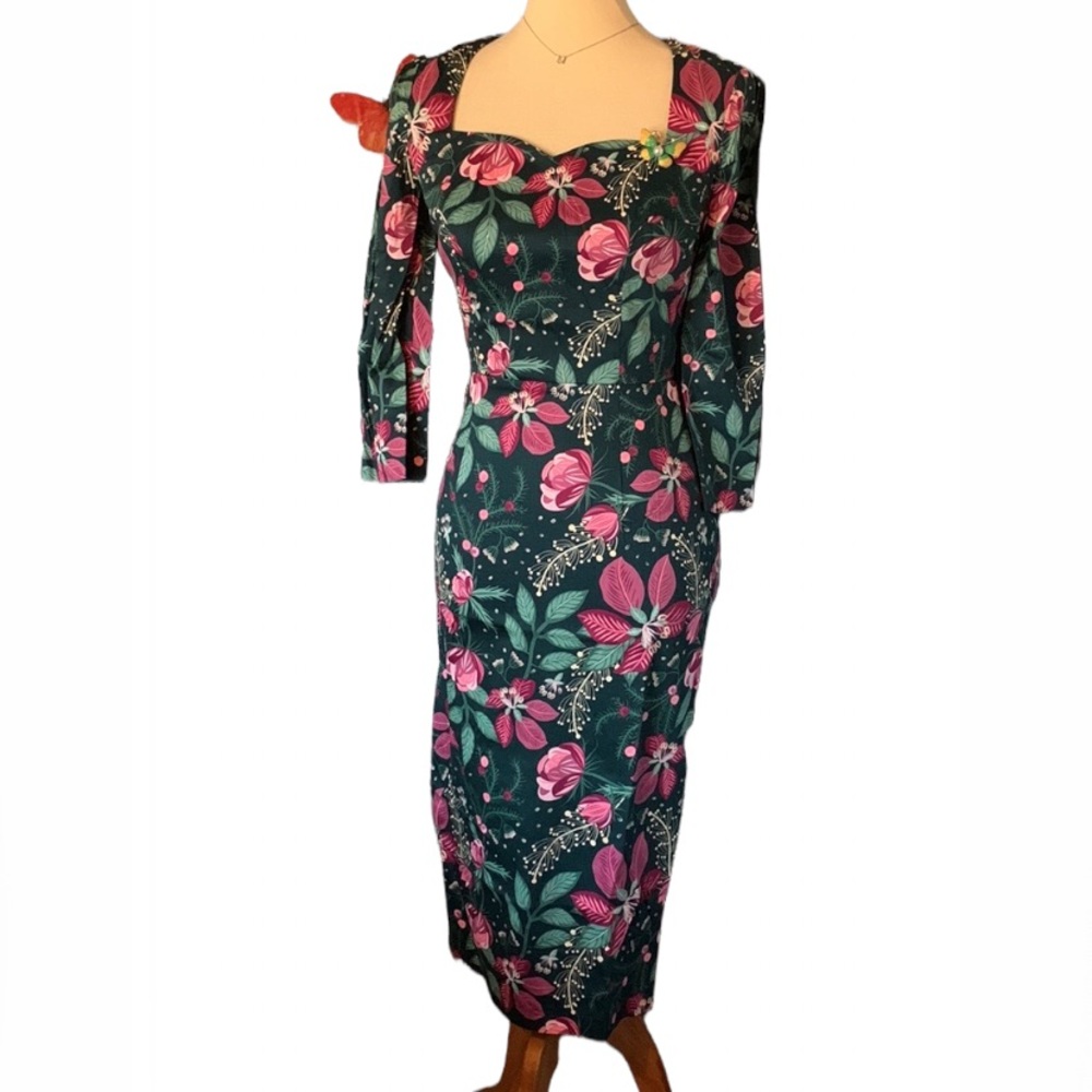 Floral Pencil Dress by Collectif - Picture 4 of 12